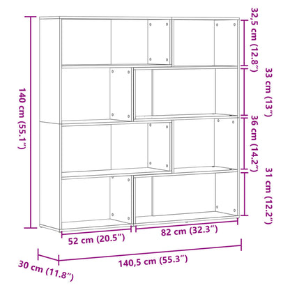 vidaXL Eck-Bücherregal 4 Etagen Schwarz 85x85x140 cm Holzwerkstoff
