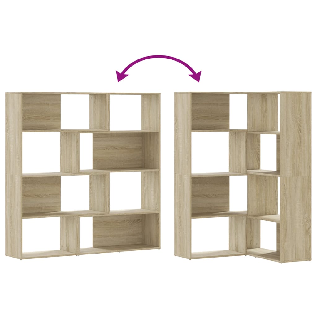 vidaXL Eck-Bücherregal 4 Etagen Sonoma Eiche 85x85x140cm Holzwerkstoff