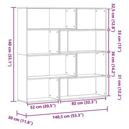 vidaXL Eck-Bücherregal 4 Etagen Sonoma Eiche 85x85x140cm Holzwerkstoff