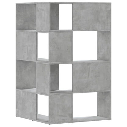 vidaXL Eck-Bücherregal 4 Böden Betongrau 85x85x140 cm Holzwerkstoff