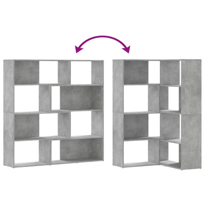 vidaXL Eck-Bücherregal 4 Böden Betongrau 85x85x140 cm Holzwerkstoff