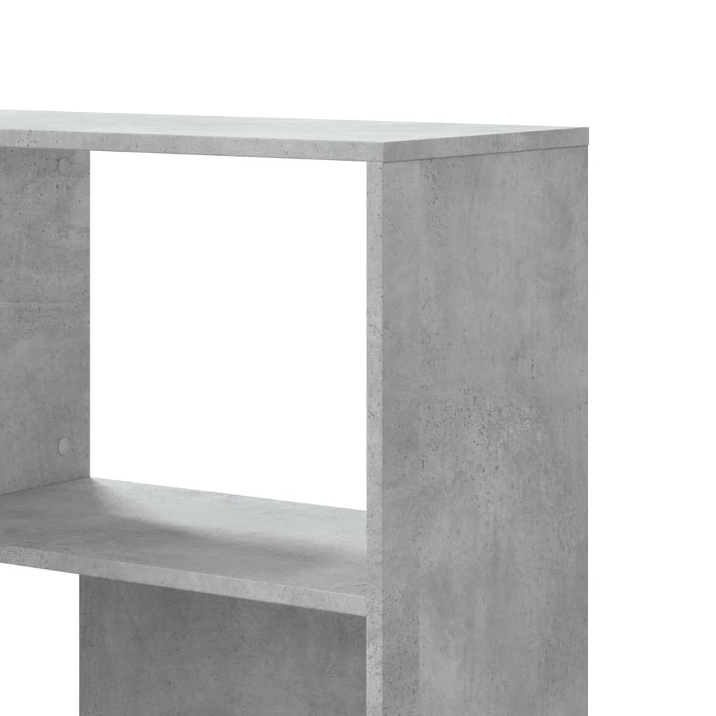 vidaXL Eck-Bücherregal 4 Böden Betongrau 85x85x140 cm Holzwerkstoff