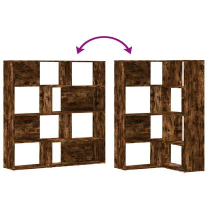 vidaXL Eck-Bücherregal 4 Etagen Räuchereiche 85x85x140cm Holzwerkstoff