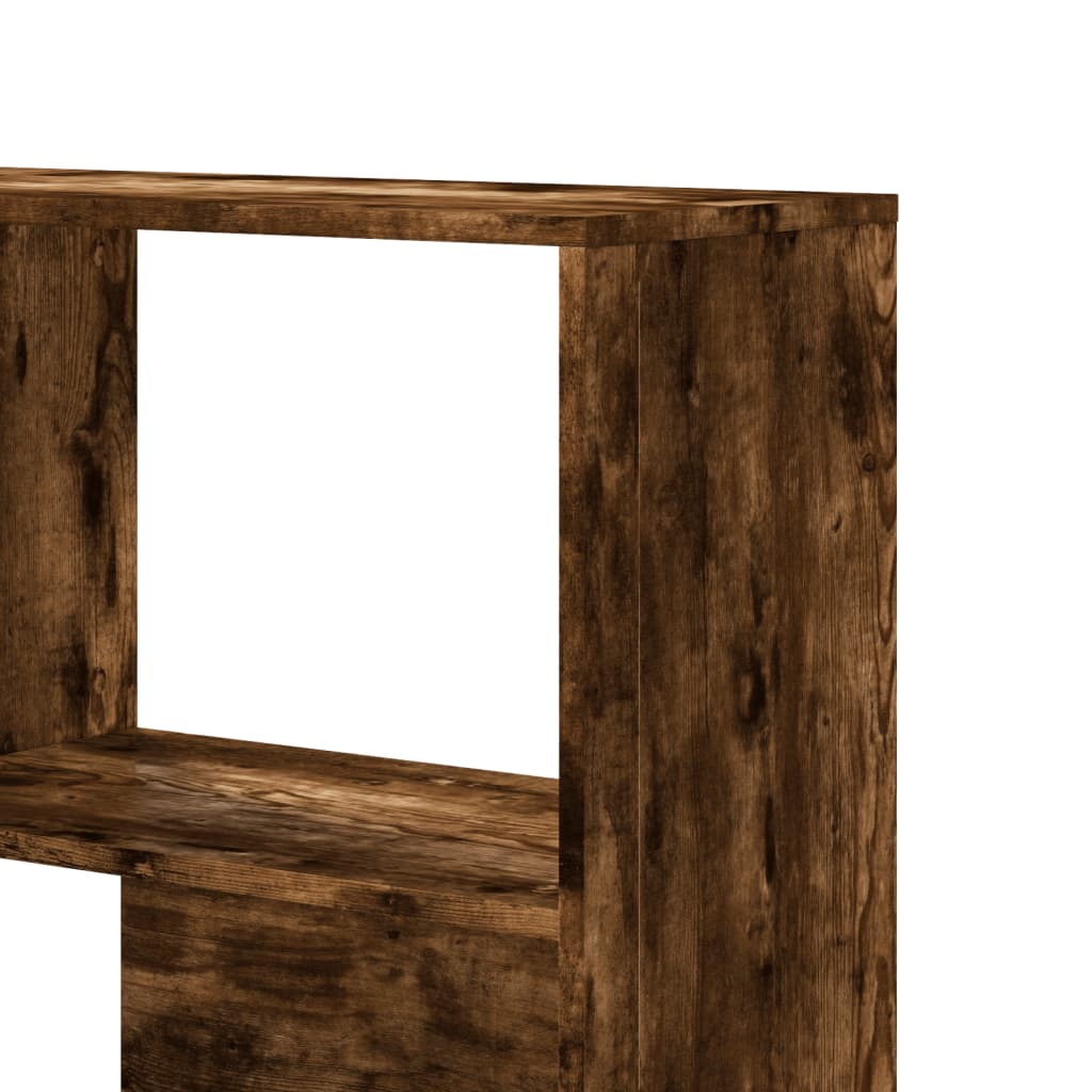 vidaXL Eck-Bücherregal 4 Etagen Räuchereiche 85x85x140cm Holzwerkstoff