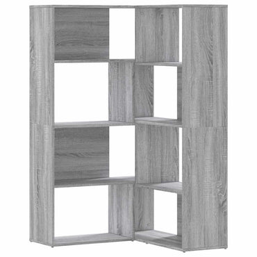 vidaXL Eck-Bücherregal 4 Etagen Grau Sonoma 85x85x140 cm Holzwerkstoff