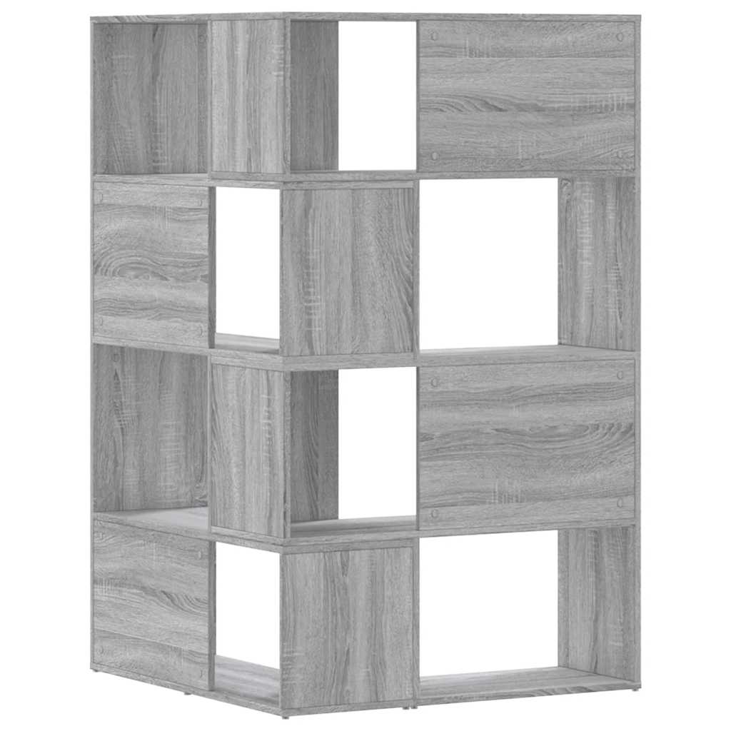 Eck-Bücherregal 4 Etagen Grau Sonoma 85x85x140 cm Holzwerkstoff