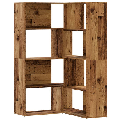 vidaXL Eck-Bücherregal 4 Etagen Antikholz 85x85x140 cm Holzwerkstoff