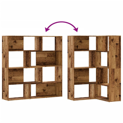 vidaXL Eck-Bücherregal 4 Etagen Antikholz 85x85x140 cm Holzwerkstoff