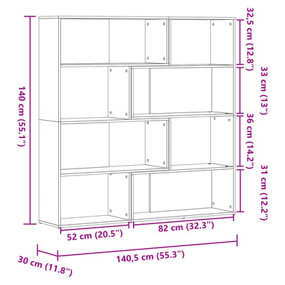 vidaXL Eck-Bücherregal 4 Etagen Antikholz 85x85x140 cm Holzwerkstoff