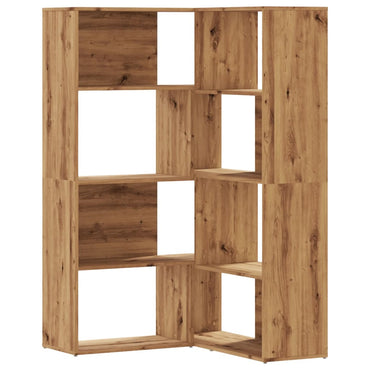 vidaXL Eck-Bücherregal 4 Etagen Artisan-Eiche 85x85x140 Holzwerkstoff