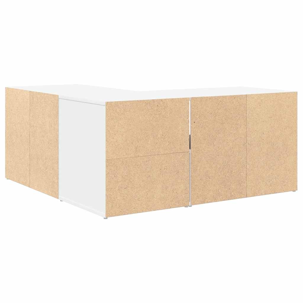 vidaXL Eckregal Weiß 160x40x45 cm Holzwerkstoff