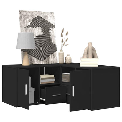 vidaXL Eckregal Schwarz 160x40x45 cm Holzwerkstoff