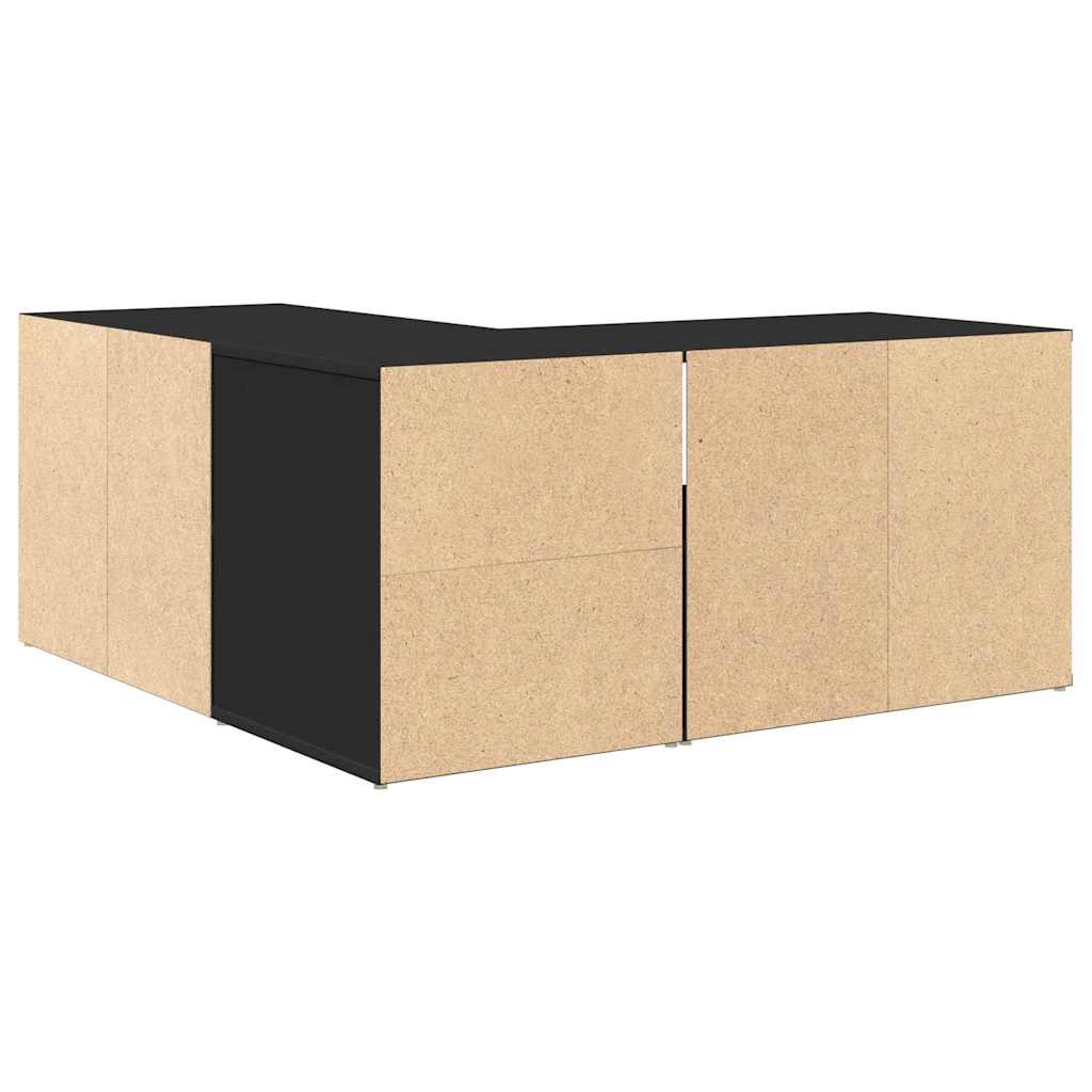 vidaXL Eckregal Schwarz 160x40x45 cm Holzwerkstoff