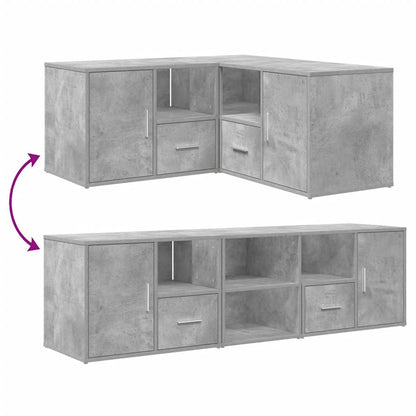 vidaXL Eckregal Betongrau 160x40x45 cm Holzwerkstoff