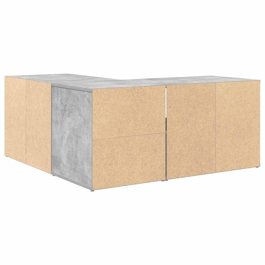 vidaXL Eckregal Betongrau 160x40x45 cm Holzwerkstoff