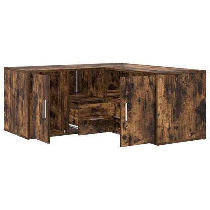 vidaXL Eckregal Räuchereiche 160x40x45 cm Holzwerkstoff