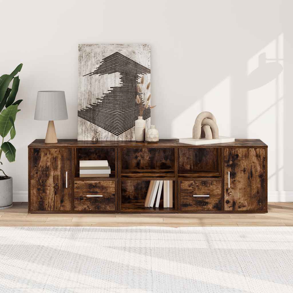 vidaXL Eckregal Räuchereiche 160x40x45 cm Holzwerkstoff