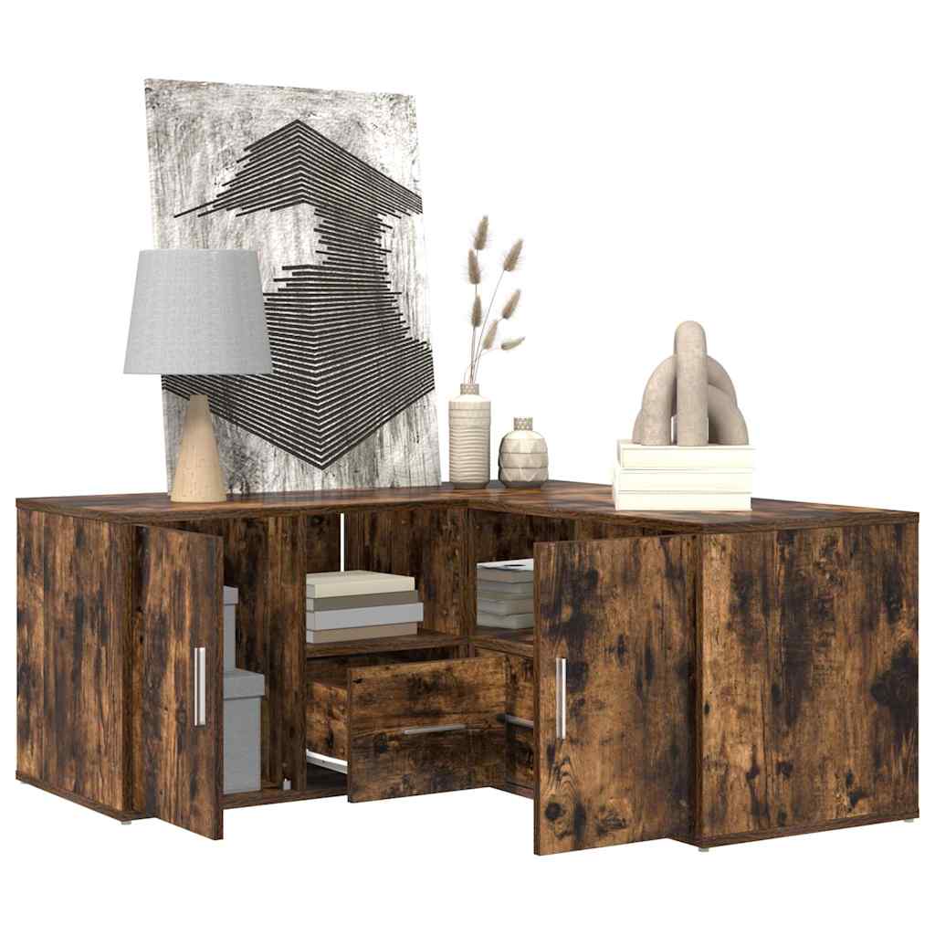 vidaXL Eckregal Räuchereiche 160x40x45 cm Holzwerkstoff