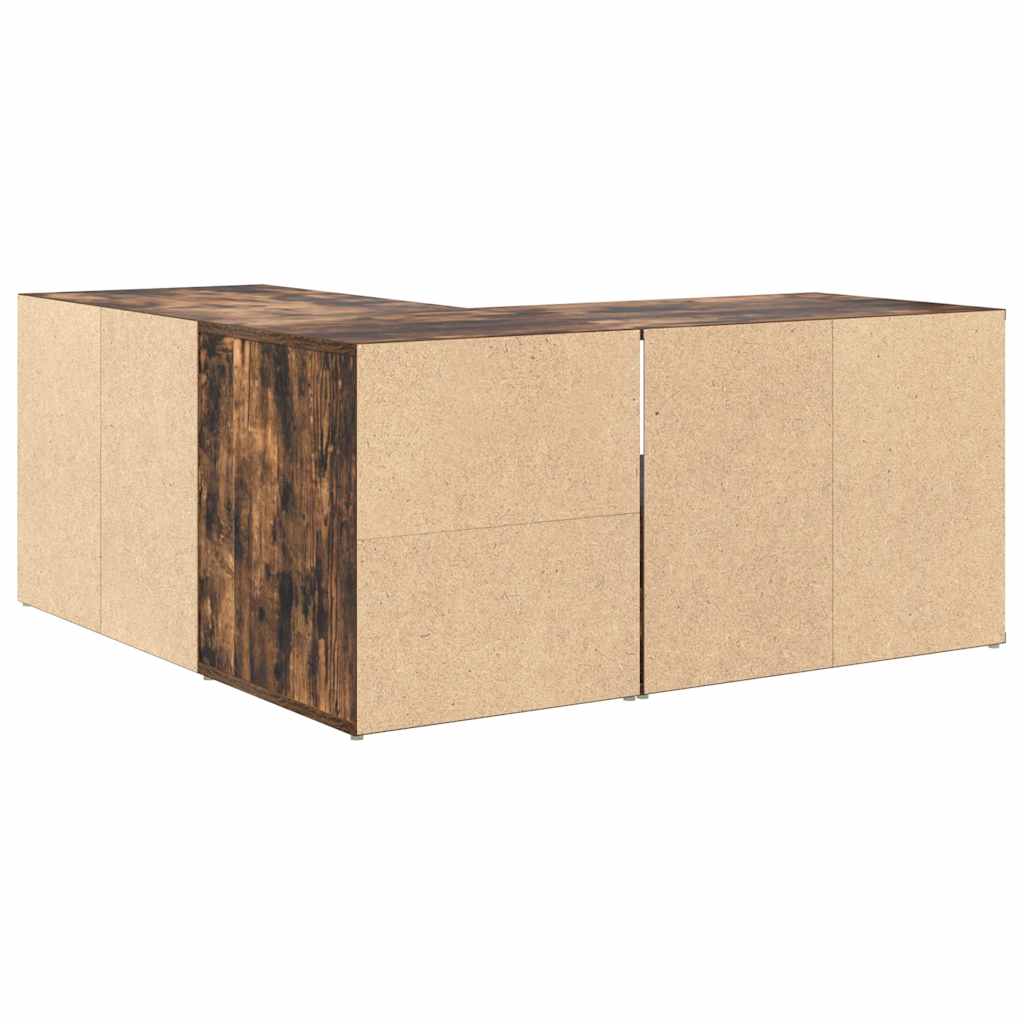 vidaXL Eckregal Räuchereiche 160x40x45 cm Holzwerkstoff
