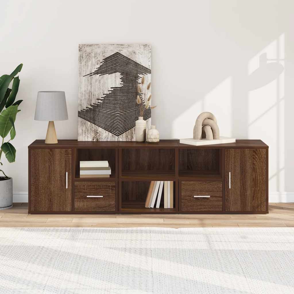 vidaXL Eckregal Braun Eichen-Optik 160x40x45 cm Holzwerkstoff