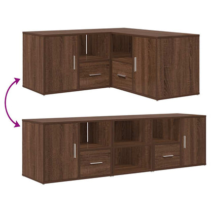 vidaXL Eckregal Braun Eichen-Optik 160x40x45 cm Holzwerkstoff
