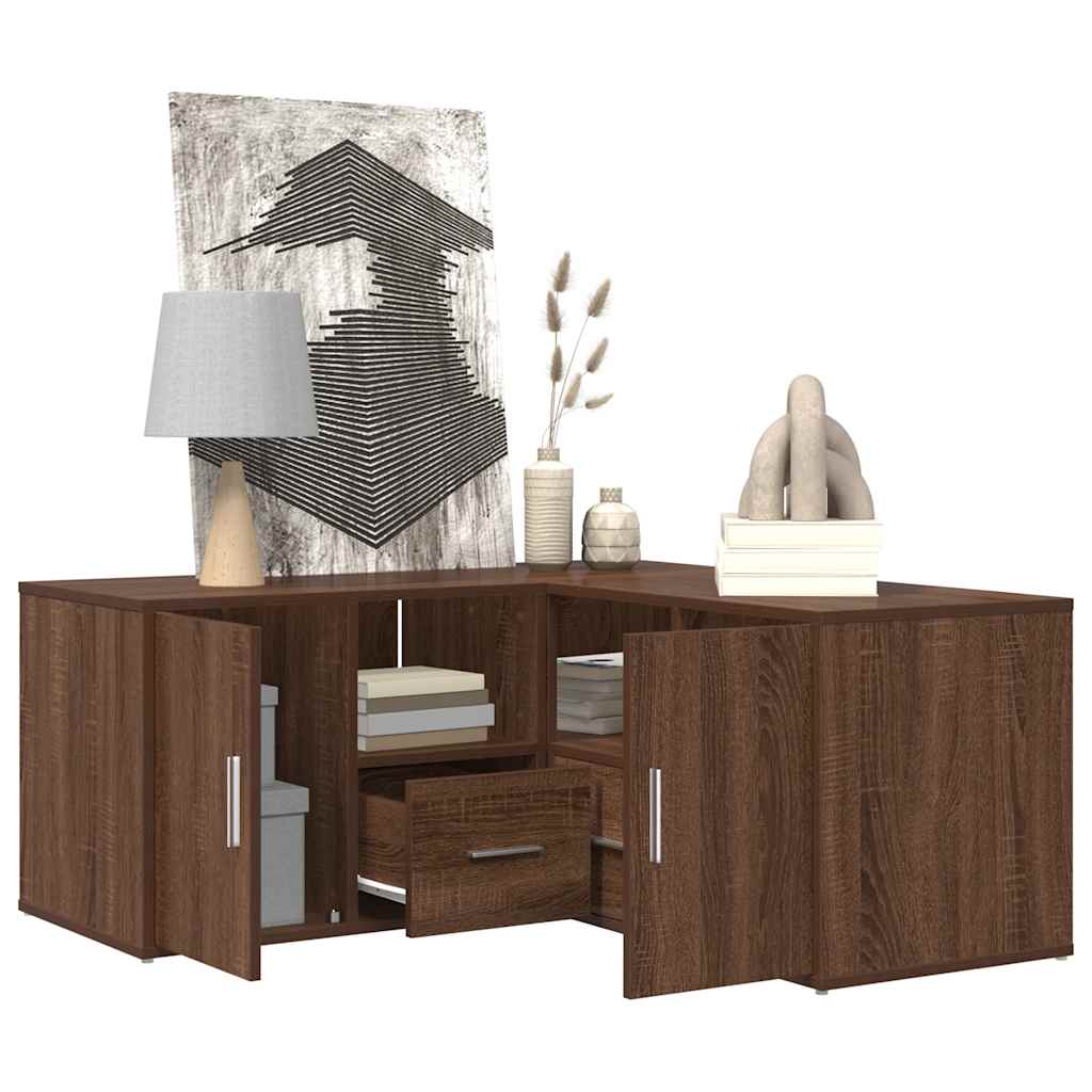 vidaXL Eckregal Braun Eichen-Optik 160x40x45 cm Holzwerkstoff