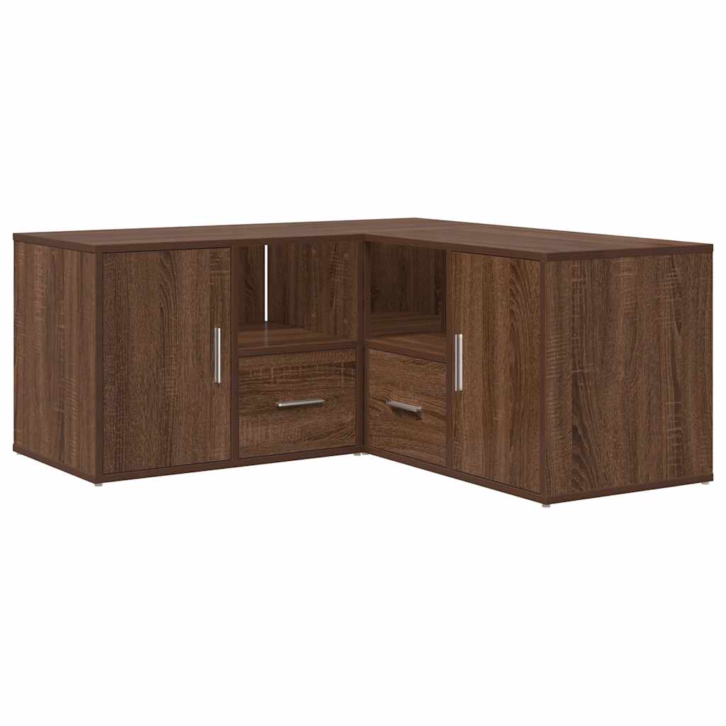 vidaXL Eckregal Braun Eichen-Optik 160x40x45 cm Holzwerkstoff