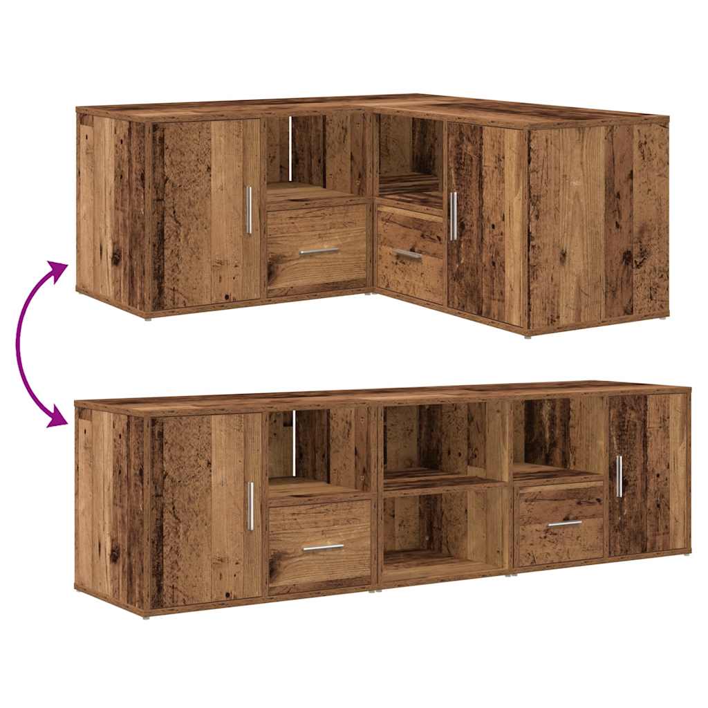 vidaXL Eckregal Altholz-Optik 160x40x45 cm Holzwerkstoff