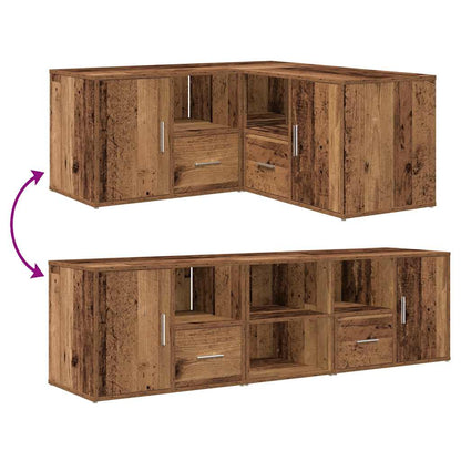 vidaXL Eckregal Altholz-Optik 160x40x45 cm Holzwerkstoff
