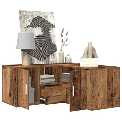 vidaXL Eckregal Altholz-Optik 160x40x45 cm Holzwerkstoff