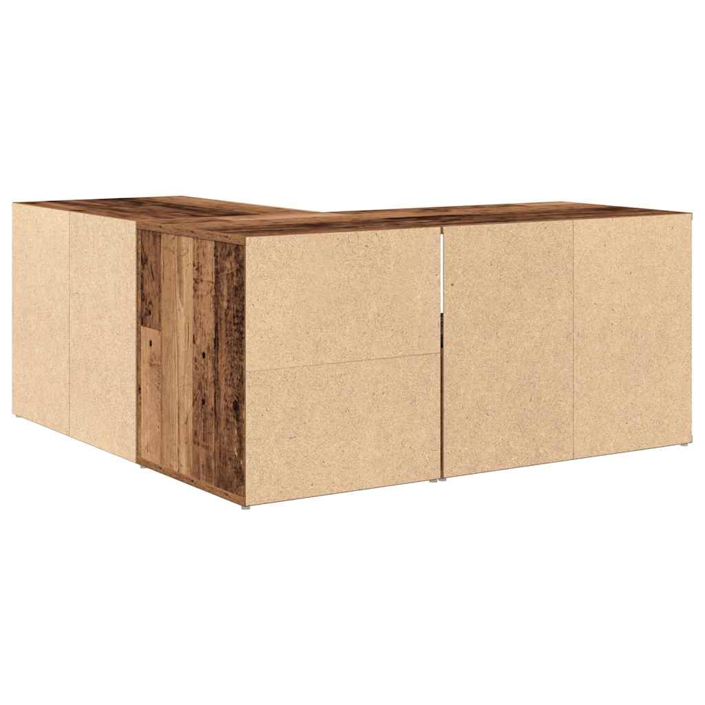 vidaXL Eckregal Altholz-Optik 160x40x45 cm Holzwerkstoff