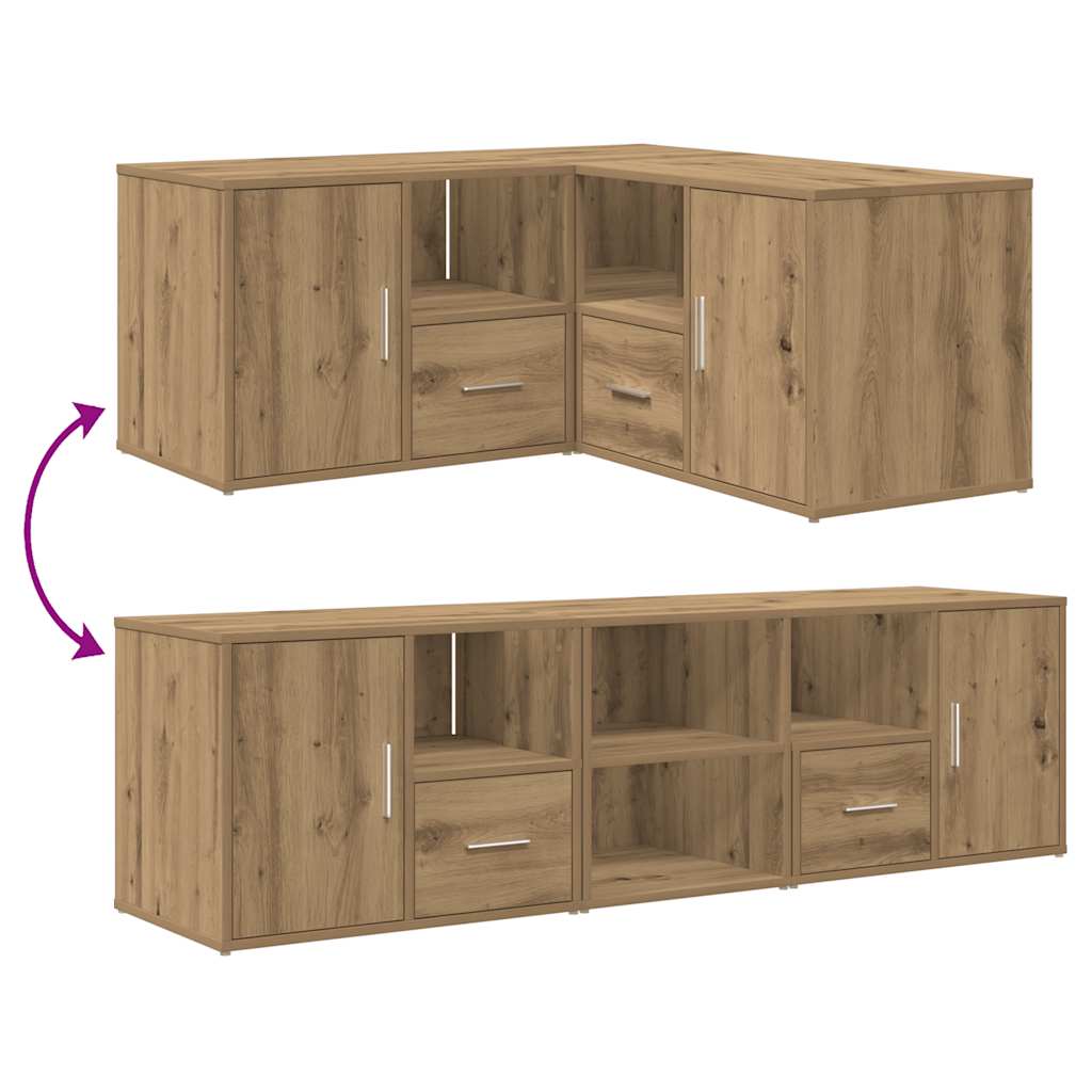 vidaXL Eckregal Artisan-Eichen-Optik 160x40x45 cm Holzwerkstoff
