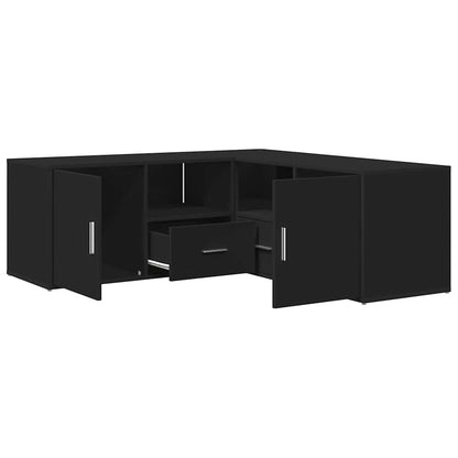 vidaXL Eckregal Schwarz 200x40x45 cm Holzwerkstoff