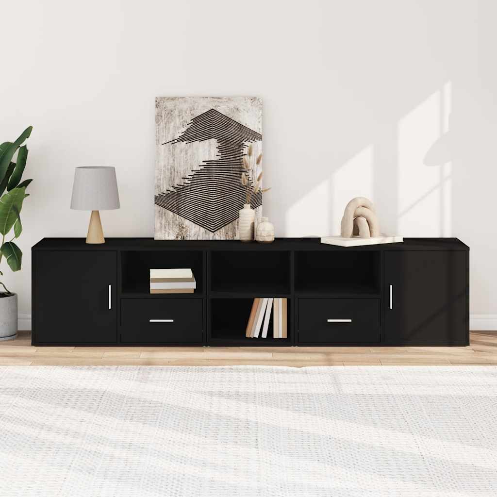 vidaXL Eckregal Schwarz 200x40x45 cm Holzwerkstoff