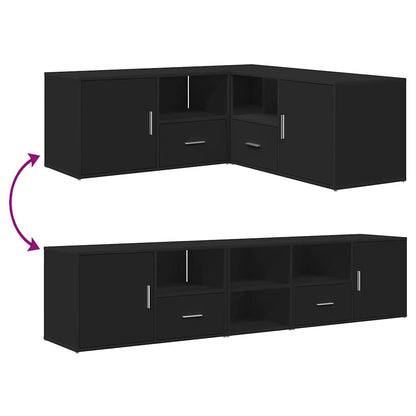 vidaXL Eckregal Schwarz 200x40x45 cm Holzwerkstoff