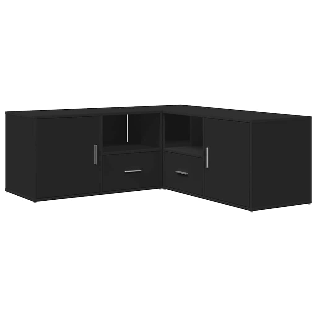 vidaXL Eckregal Schwarz 200x40x45 cm Holzwerkstoff