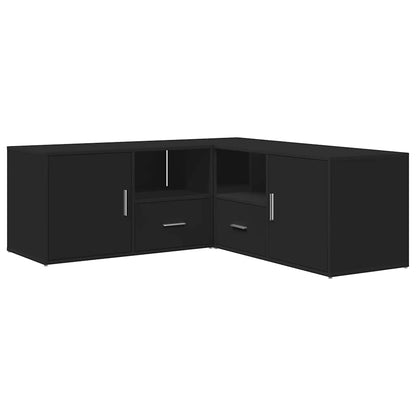 vidaXL Eckregal Schwarz 200x40x45 cm Holzwerkstoff