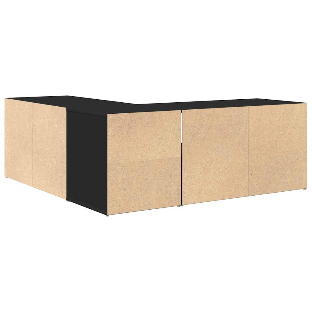 vidaXL Eckregal Schwarz 200x40x45 cm Holzwerkstoff