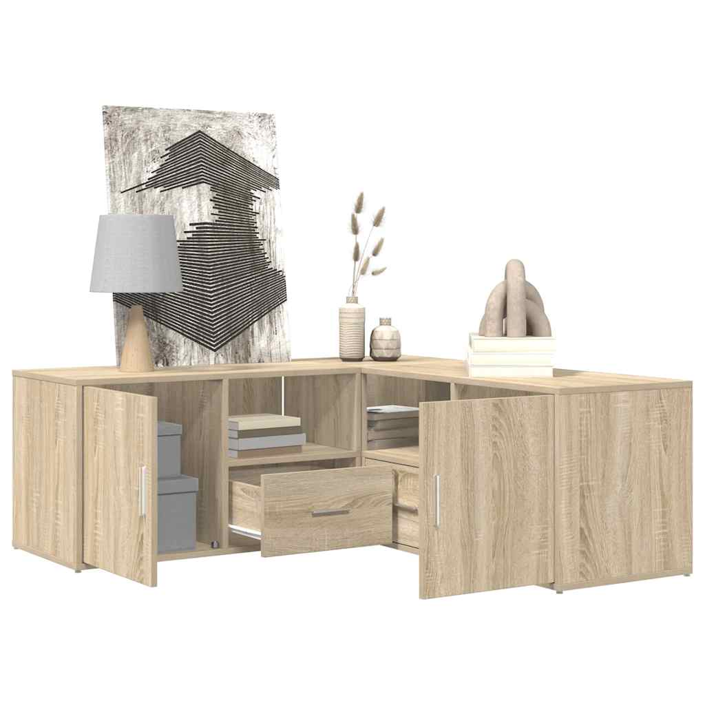 vidaXL Étagère d'angle Bois d'ingénierie Chêne Sonoma 200x40x45 cm