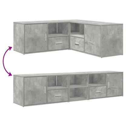 vidaXL Eckregal Betongrau 200x40x45 cm Holzwerkstoff