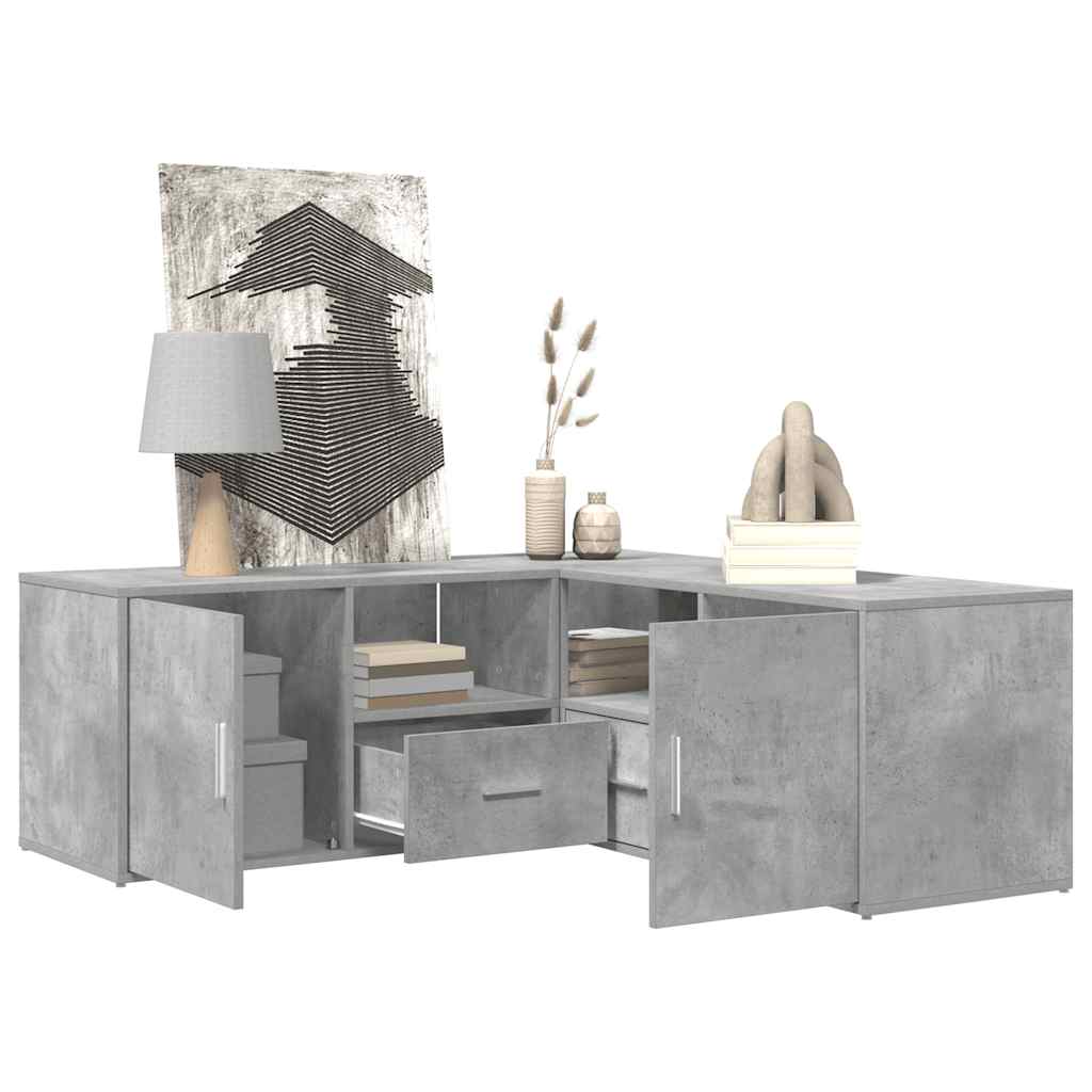 vidaXL Eckregal Betongrau 200x40x45 cm Holzwerkstoff