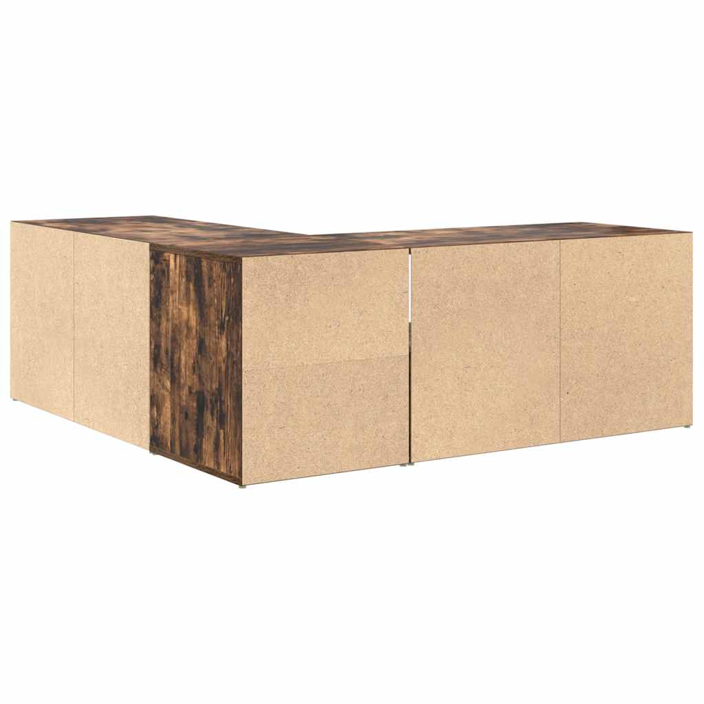 vidaXL Eckregal Räuchereiche 200x40x45 cm Holzwerkstoff