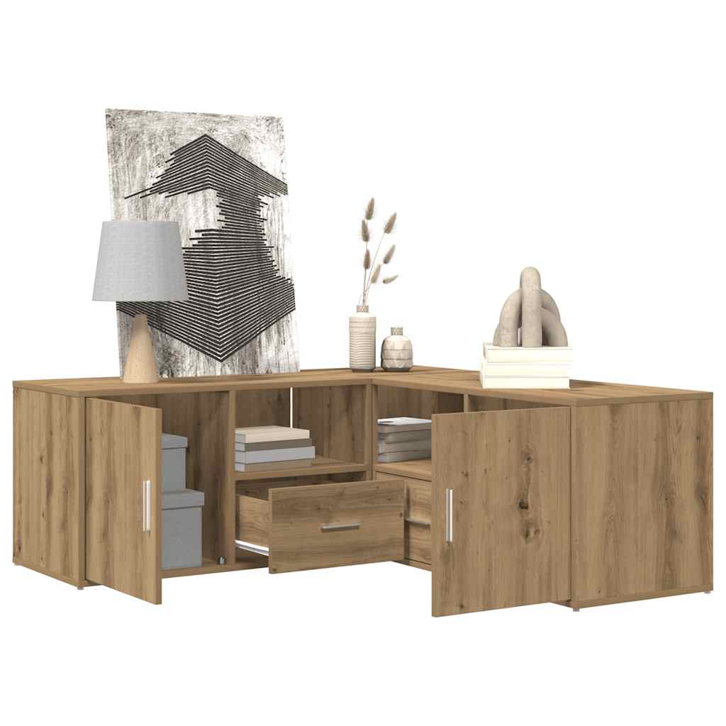 vidaXL Eckregal Artisan-Eiche 200x40x45 cm Holzwerkstoff