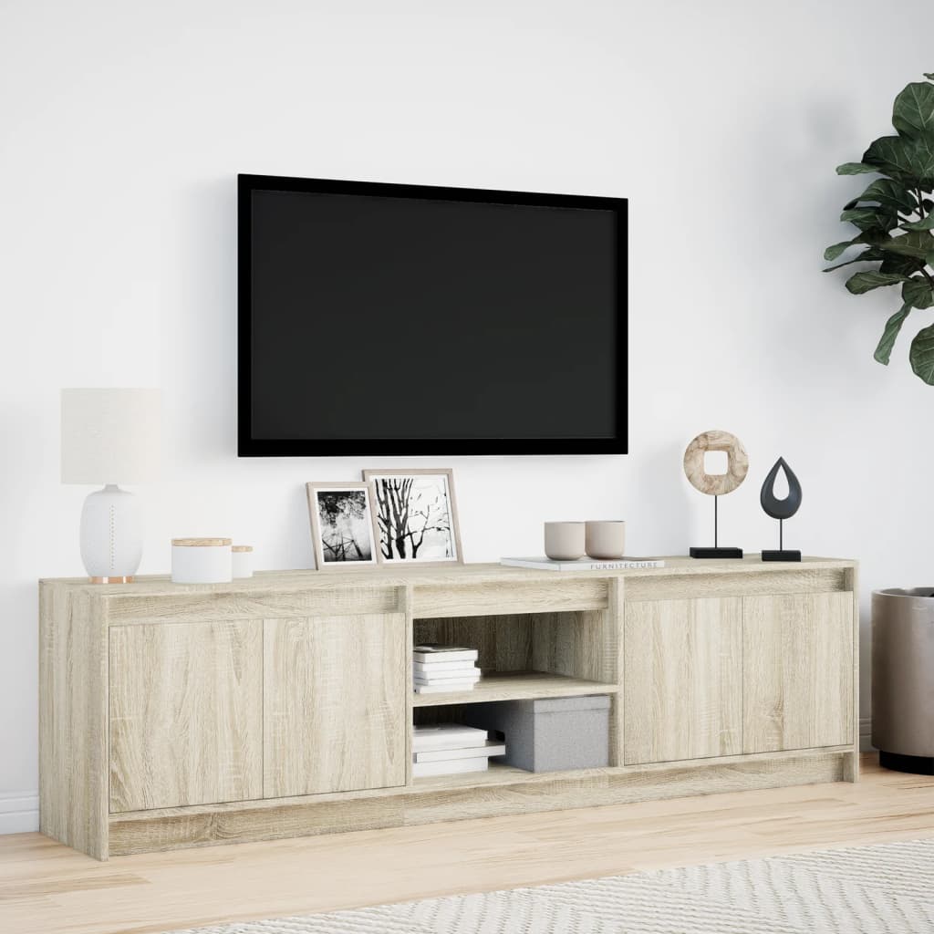 vidaXL TV-Schrank mit LED-Beleuchtung Sonoma-Eiche 180x34x50 cm