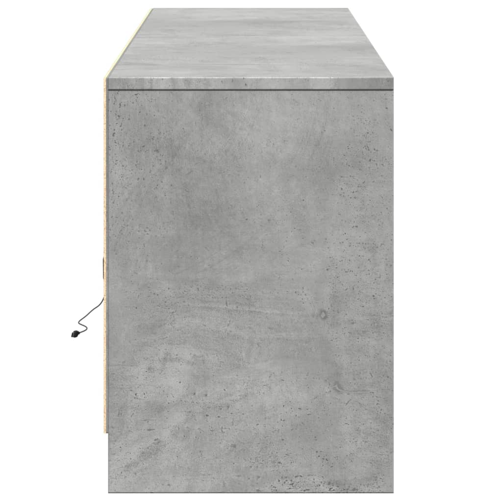 vidaXL TV-Schrank mit LED-Beleuchtung Betongrau 180x34x50 cm