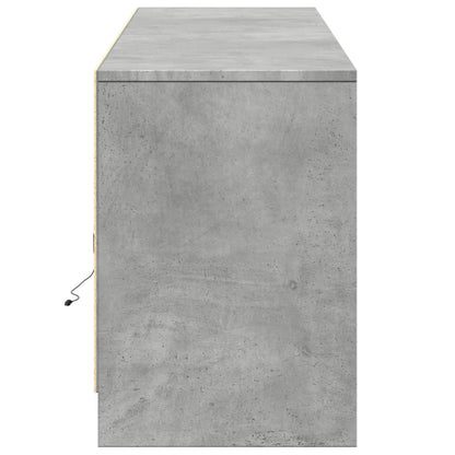 vidaXL TV-Schrank mit LED-Beleuchtung Betongrau 180x34x50 cm