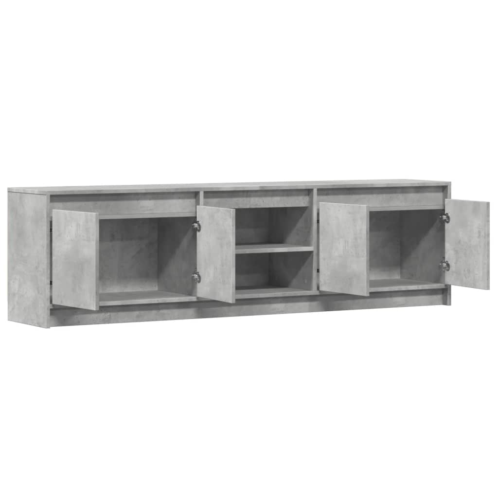 vidaXL TV-Schrank mit LED-Beleuchtung Betongrau 180x34x50 cm