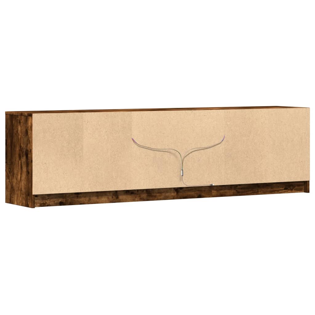 vidaXL TV-Schrank mit LED-Beleuchtung Räuchereiche 180x34x50 cm