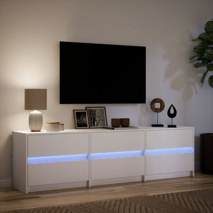 vidaXL TV-Schrank mit LED-Beleuchtung Weiß 180x34x50 cm Holzwerkstoff