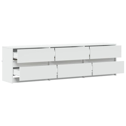 vidaXL TV-Schrank mit LED-Beleuchtung Weiß 180x34x50 cm Holzwerkstoff
